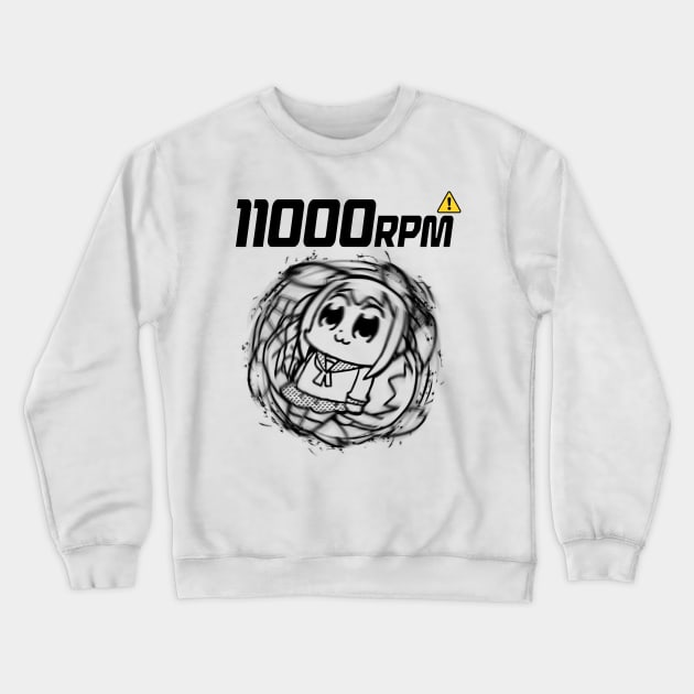 Pop Team Epic - 11000 RPM Crewneck Sweatshirt by TobiGL